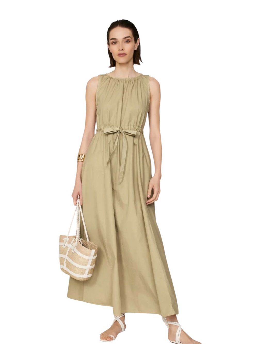 XiRENA Olive-Tan Sleeveless Maxi Dress